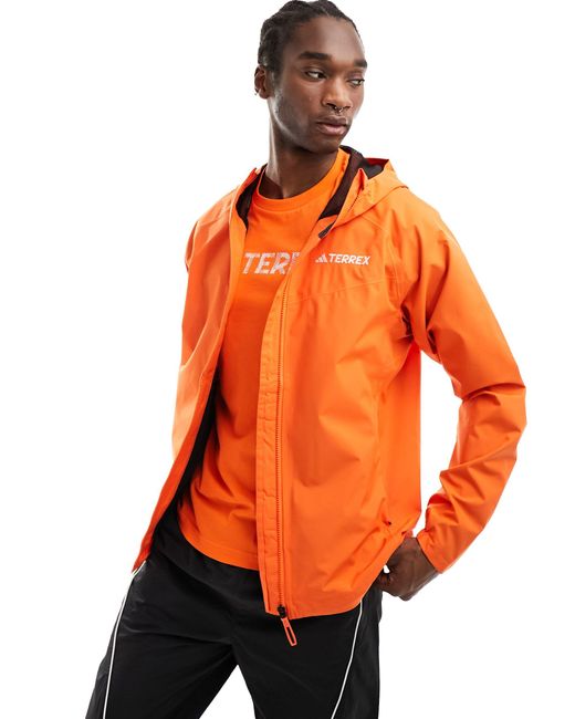 Adidas - terrex - giacca impermeabile per sport all'aperto di Adidas Originals in Orange da Uomo