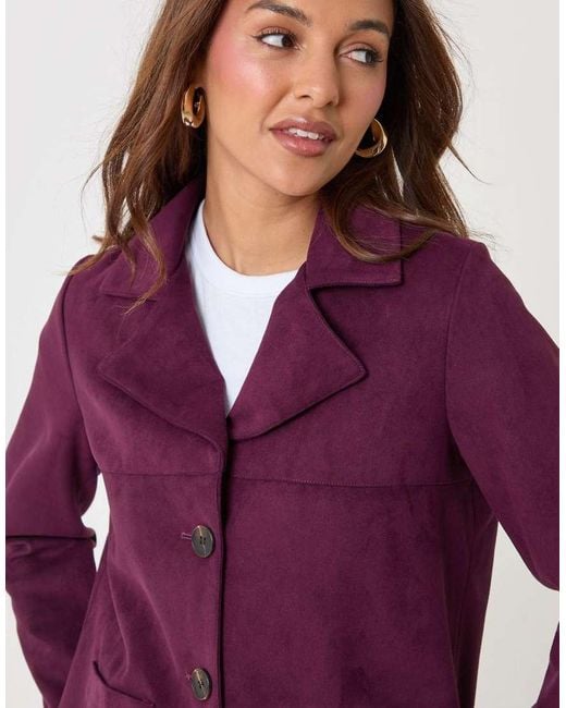 Threadbare Purple Faux Suede Blazer