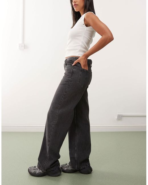 Weekday White Ample Low Waist baggy Fit Jeans