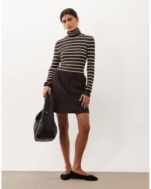 Threadbare Brown Suedette Mini Skirt