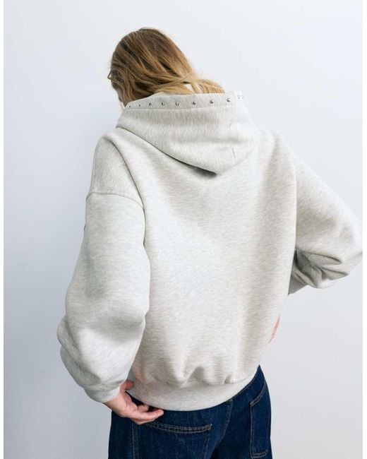 Pull&Bear Hoodie Met Studs in het Gray