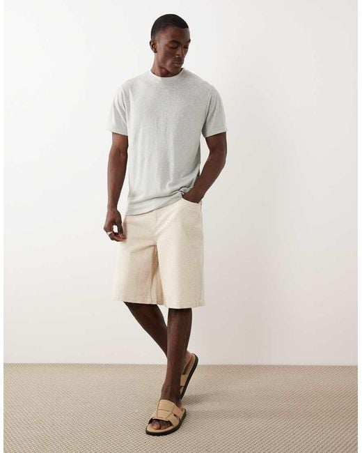 ASOS White Regular Fit Linen Look T-shirt for men