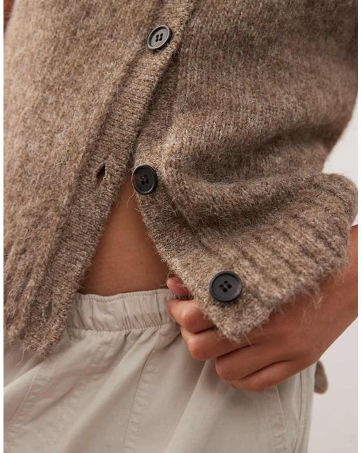 Weekday Brown Knitted Vest With High V Neck