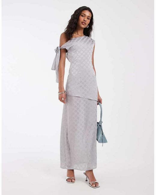 Motel Black Sardian Chiffon Off Shoulder Maxi Dress