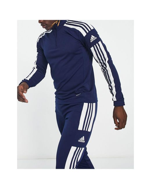 Adidas - football squadra 21 - felpa con zip corta di Adidas Originals in Blue da Uomo