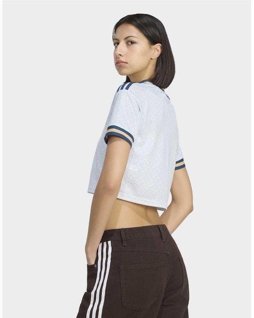 Adidas Originals White Italy 26 Away Cropped Jersey
