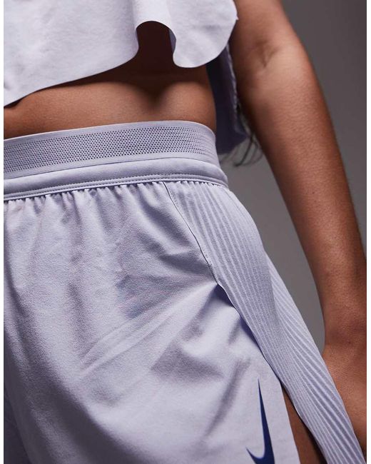 Nike Purple Aeroswift Dri-Fit Plisse Mid Rise Shorts