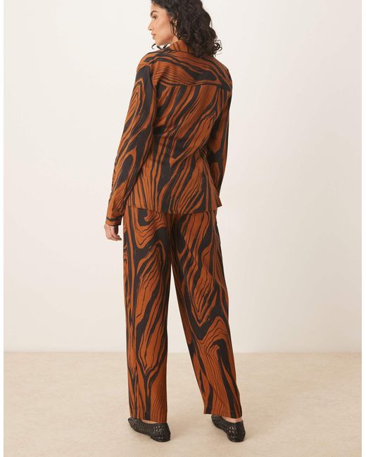 ASOS Brown Soft Tapered Trousers Co-Ord
