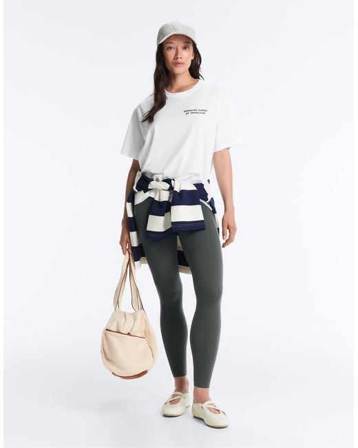 Oysho Blue Comfortlux High-rise Ankle-length leggings