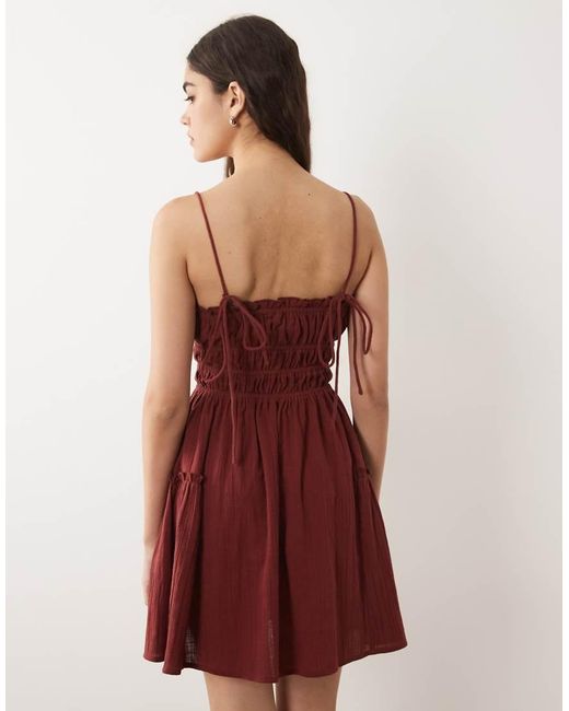 ASOS Faith Beach Shirred Mini Sundress