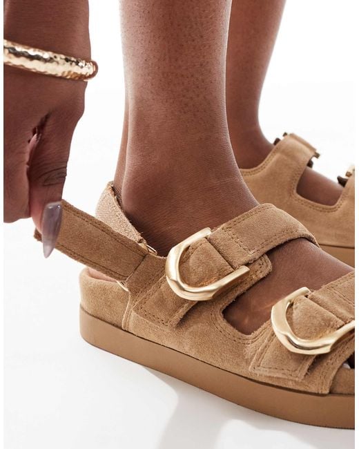 Stradivarius Brown – ledersandalen