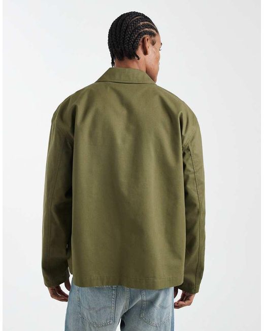 ASOS Green Oversized Worker Jacket for men