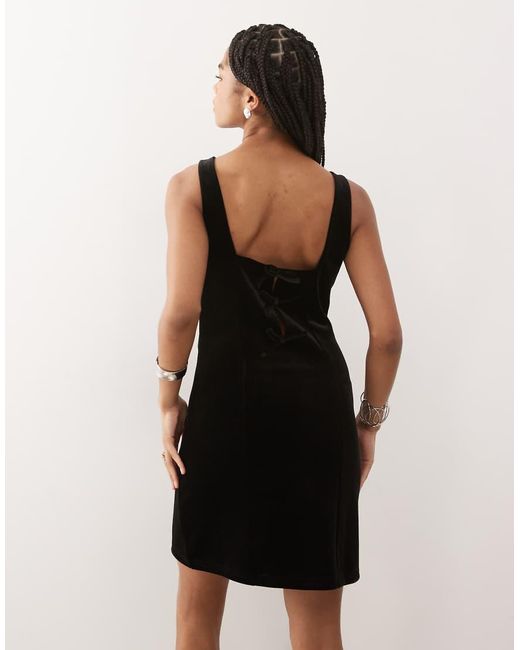 Noisy May Natural 90S Mini Dress With Bow Back Detail