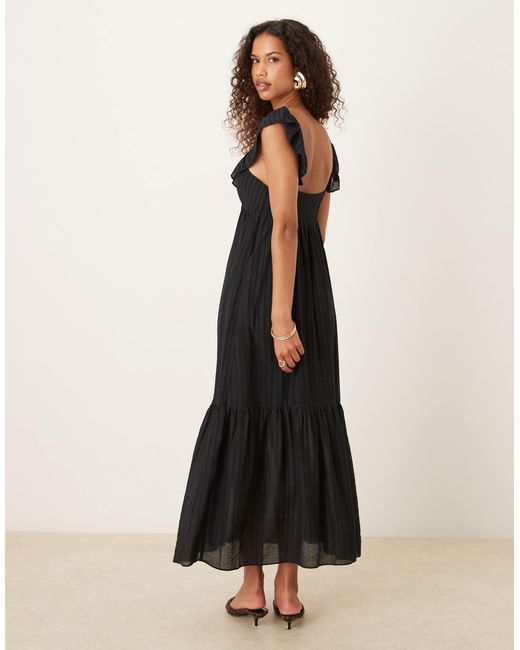 Mango Black – gestuftes maxikleid