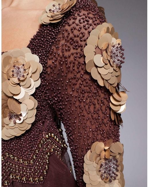 Darling Daze Embellished Mini Dress Brown main image 0