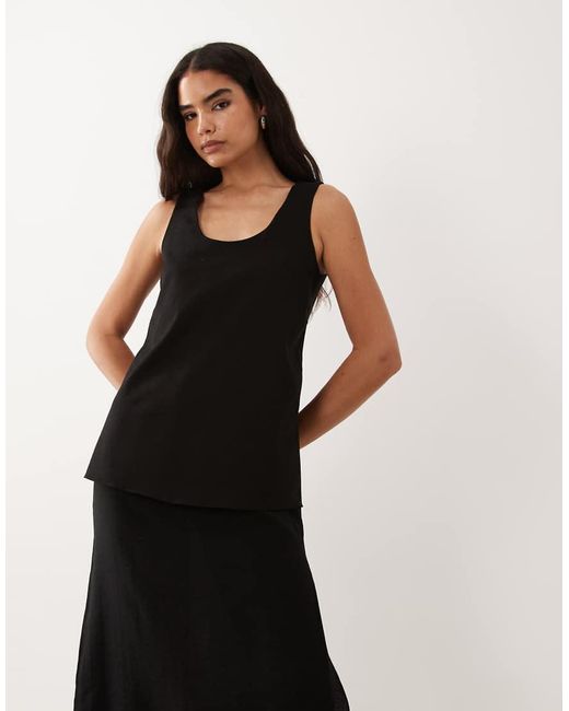 ASOS Black Double Layer Column Midi Dress