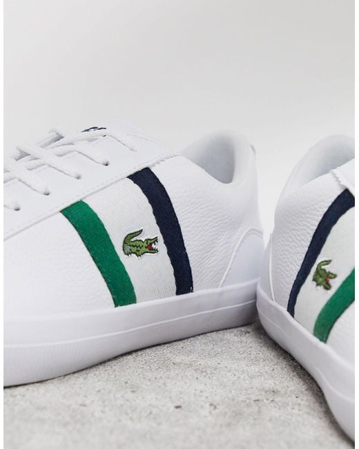 lacoste navy lerond trainers