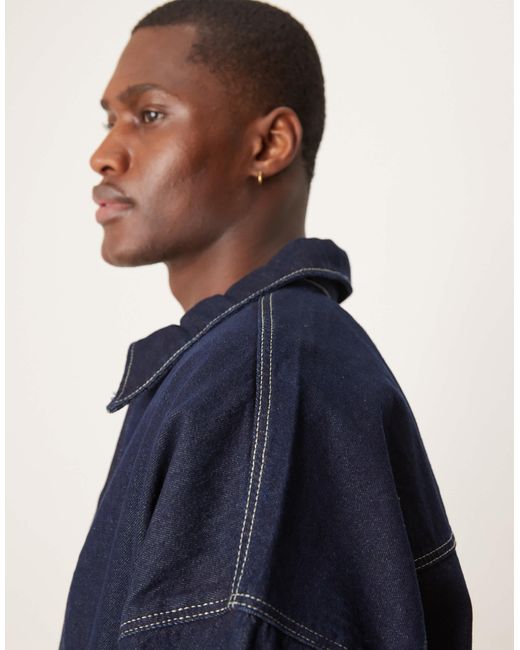 ASOS – oversize-jeansjacke in Blue für Herren