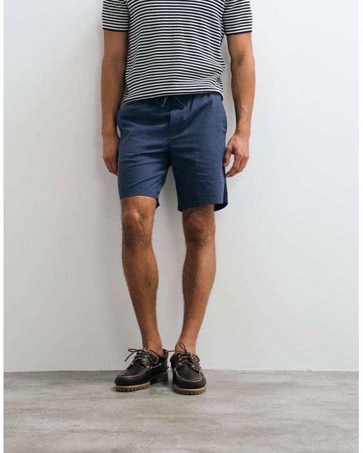 JJ Rebel White Drawstring Linen-mix Shorts for men