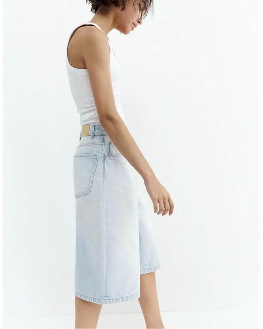 Pull&Bear Blue Low-Rise Jorts