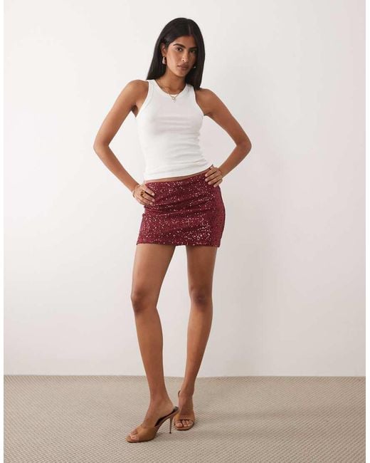 ASOS Red Sequin Mini Skirt