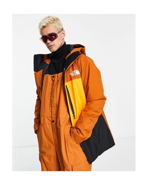 The North Face Ski Sickline Insulated Dryvent Waterproof Ski Jacket in  Orange for Men | Lyst Australia