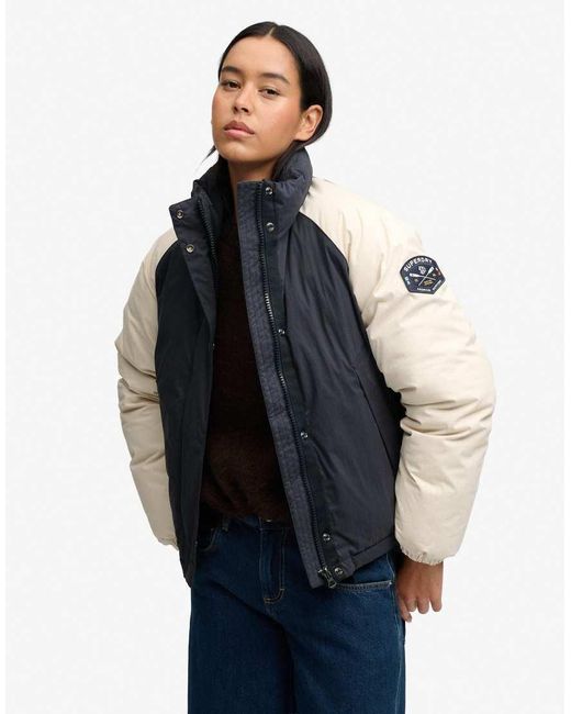 Superdry Blue Cotton Padded Shell Jacket