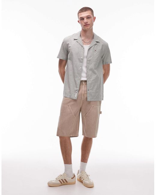Tommy Hilfiger – hemd aus leinen in Gray für Herren