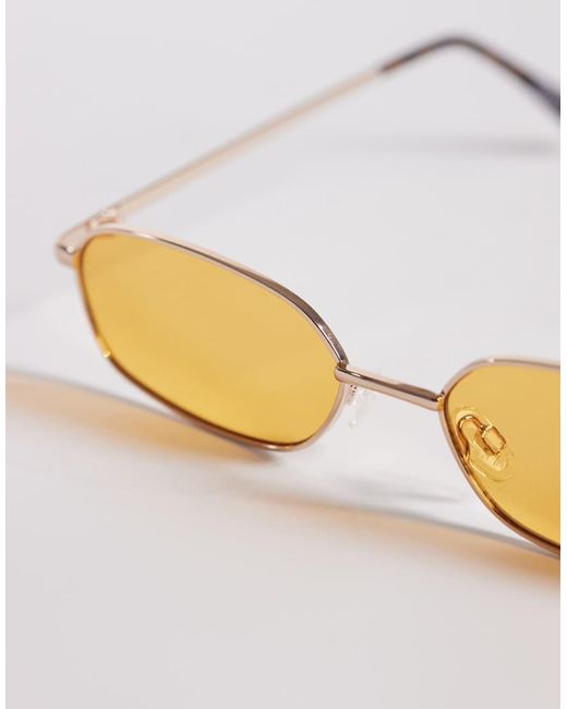 ASOS Metallic Rectangle Sunglasses for men