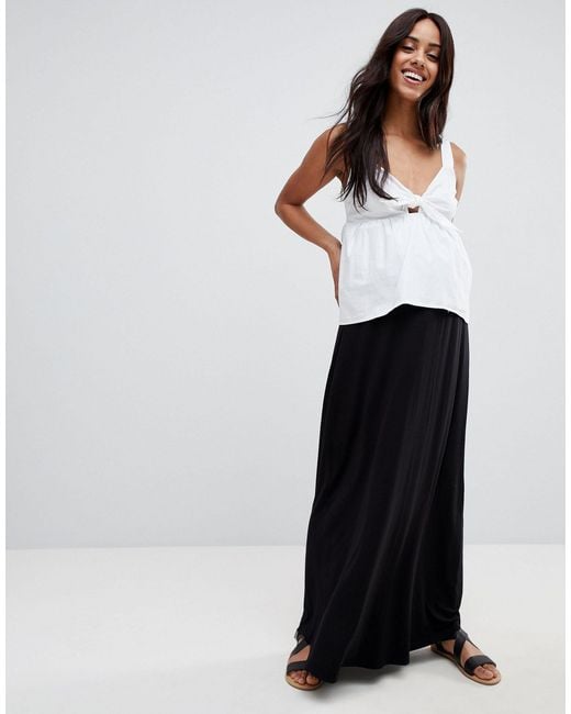 asos black maxi skirt