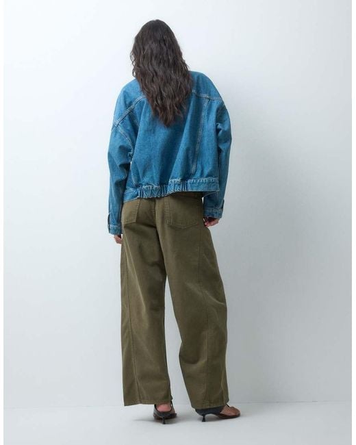 ASOS Blue Bow Barrel Leg Jeans