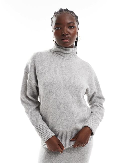 ASOS Gray – hochgeschlossener strickpullover