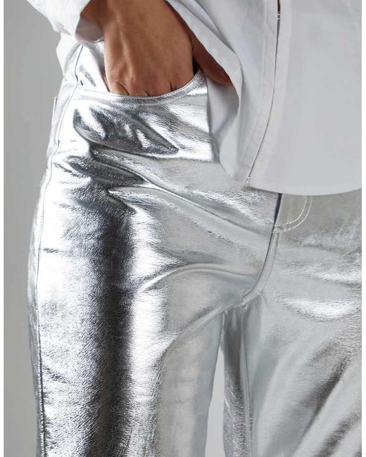 Collective The Label White Crop Pu Trousers