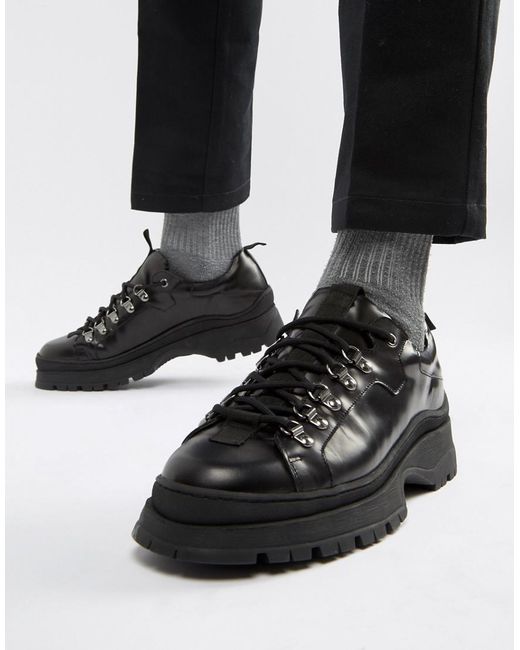 Homme Noir Cuir Coloris Épaisse Pour Baskets À Asos En Semelle jUzVGMpLqS