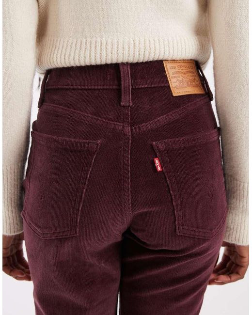 Levi's Purple Ribcage Flare Corduroy Jeans