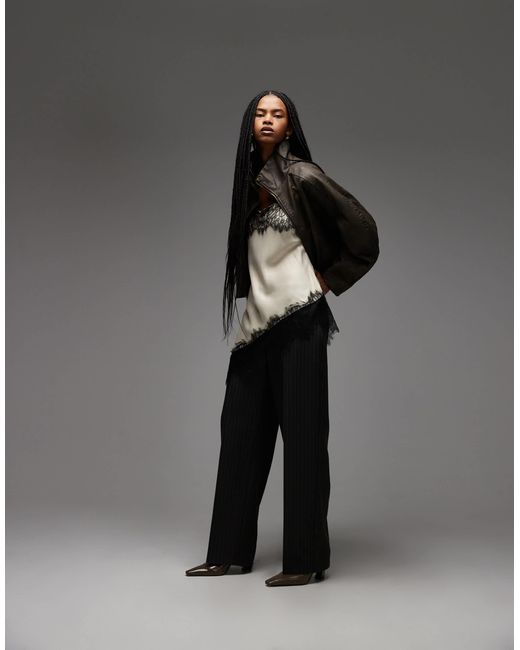 ASOS Gray – asymmetrisches camisole-oberteil aus satin