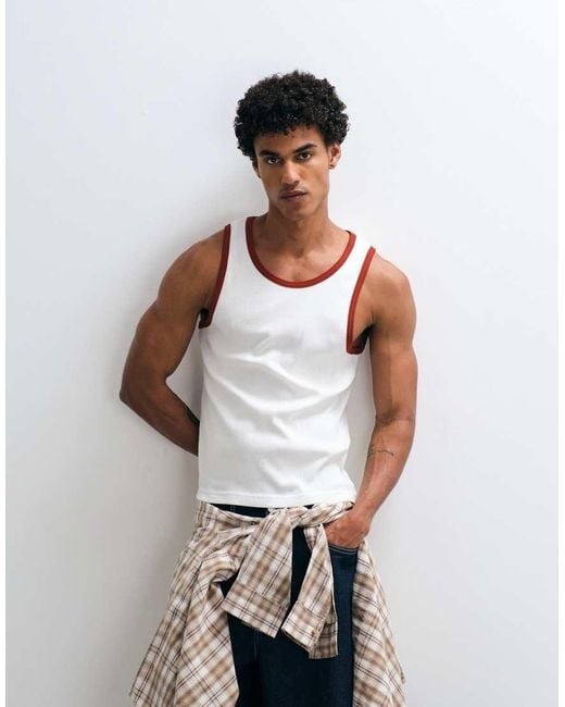 Weekday Brown Ringer Vest for men