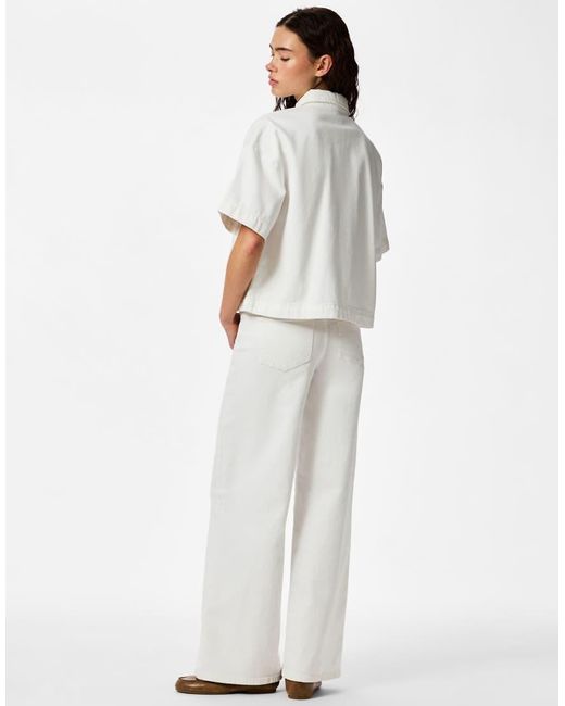 Pieces Denim Jack in het White