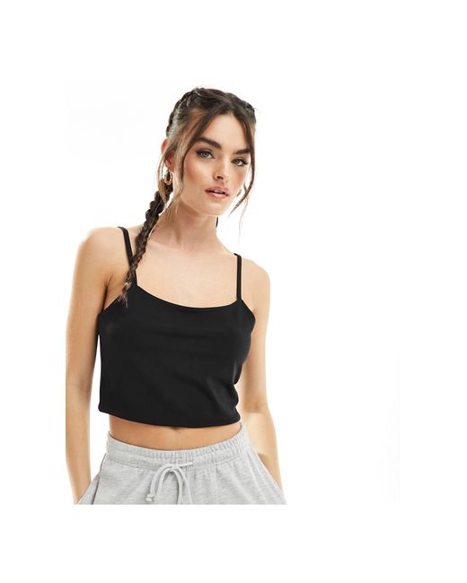 Noisy May Black Cropped Seamless Cami Top