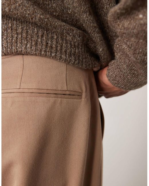Pantalon habillé ultra ample à pinces sur le devant - camel ASOS pour homme en coloris Natural