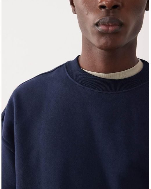ASOS COLLECTIVE Blue Oversized Super Heavyweight Crew for men