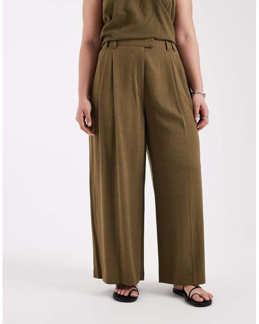 ASOS Green Curve Tailored Relaxed Trousers
