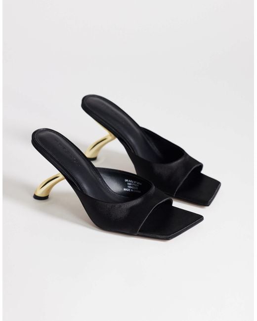 TOPSHOP Natural Nicole Angular Mid Heel Mule