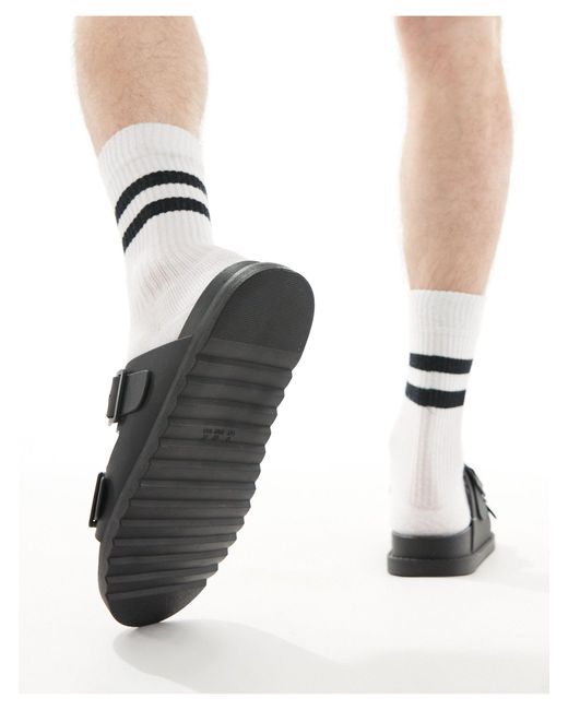 Pull&Bear Black Strap Sandals for men