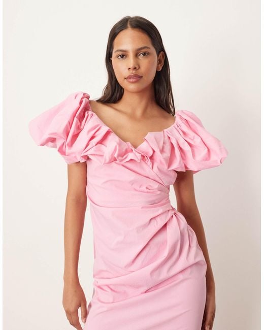 knee length dresses for ladies Pearson | Bardot Ruched Maxi Dress