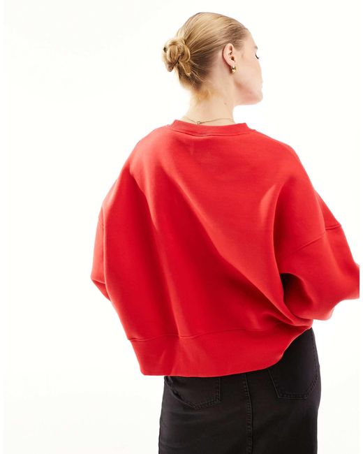 Nike Red Phoenix Fleece Oversized Cropped Sweatshirt