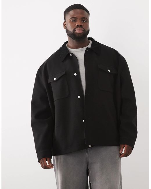 ASOS Black Oversized Barn Jacket for men