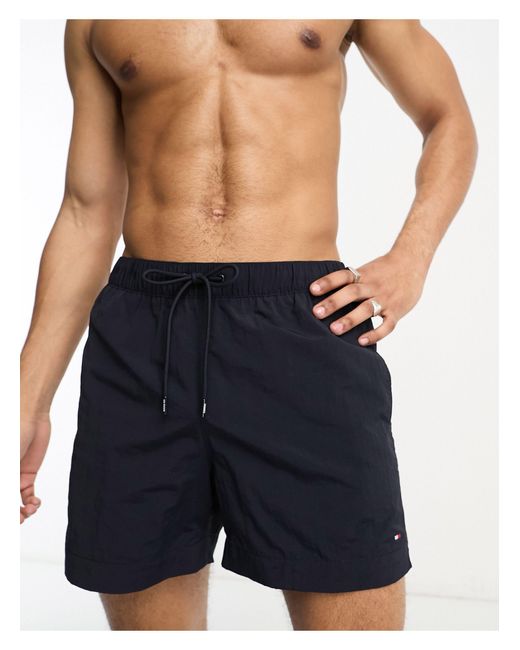 Tommy Hilfiger Medium Drawstring Swim Shorts in Blue for Men | Lyst