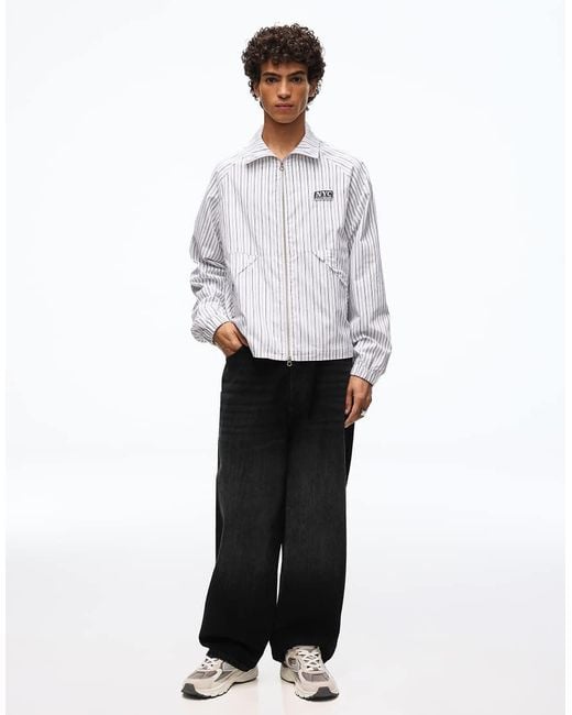 Bershka Black Embroidered Neobarrel Jeans for men