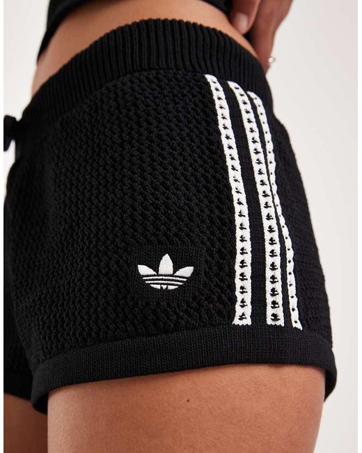 Adidas Originals Black Crochet Shorts